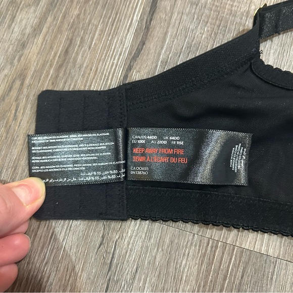 Ashley Graham Black Floral Lace Underwire Bra Size 44DD - Picture 10 of 10